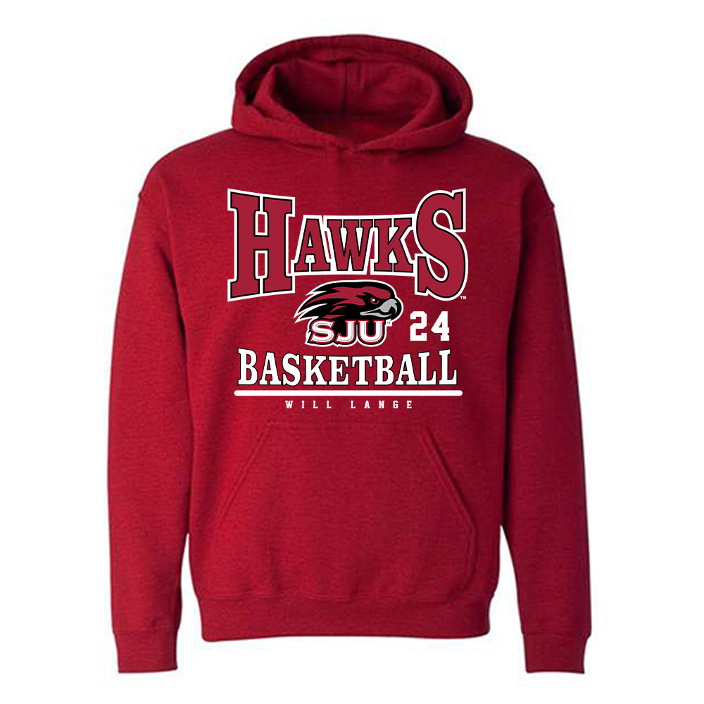 St. Joe's - NCAA Men's Basketball : Will Lange - Classic Fashion Shersey Hooded Sweatshirt-0