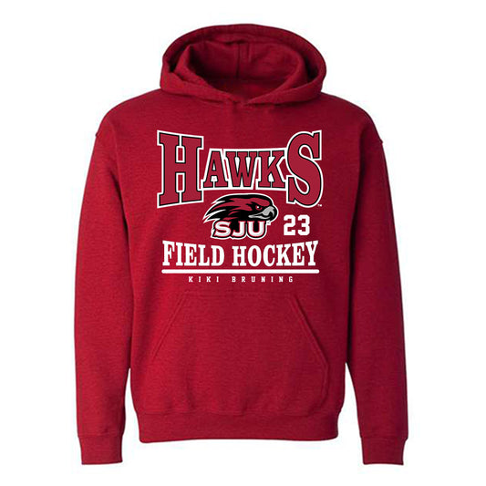 St. Joe's - NCAA Women's Field Hockey : Kiki Bruning - Classic Fashion Shersey Hooded Sweatshirt-0