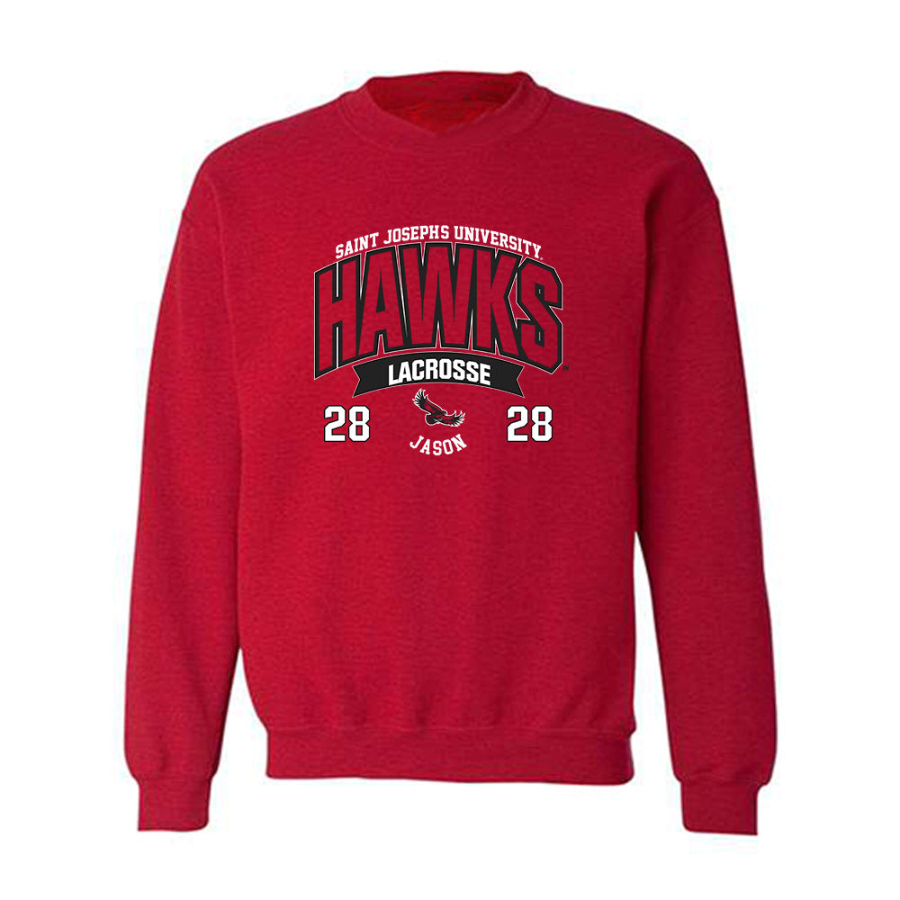 St. Joe's - NCAA Men's Lacrosse : Jesse Jason - Sport Shersey Crewneck Sweatshirt-0