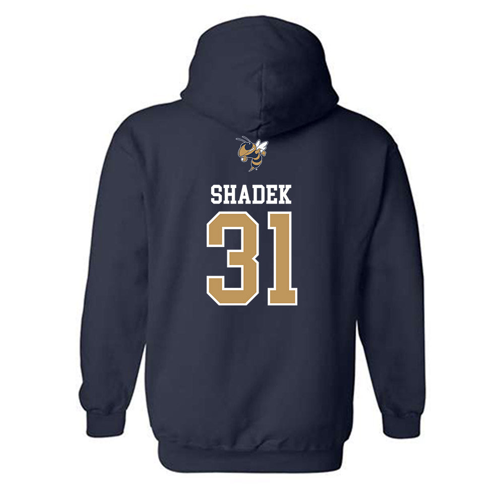 Georgia Tech - NCAA Baseball : Justin Shadek - Sports Shersey Hooded Sweatshirt-1
