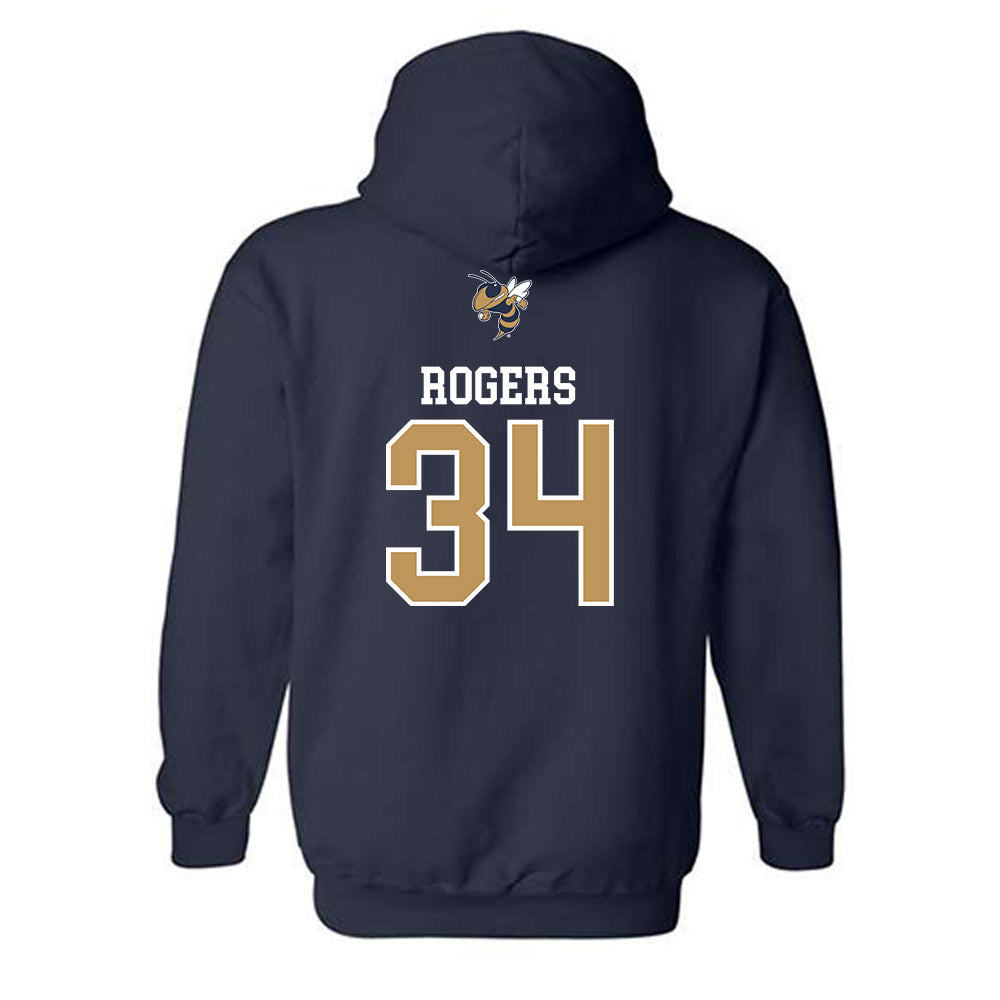 Georgia Tech - NCAA Baseball : Drew Rogers - Sports Shersey Hooded Sweatshirt-1