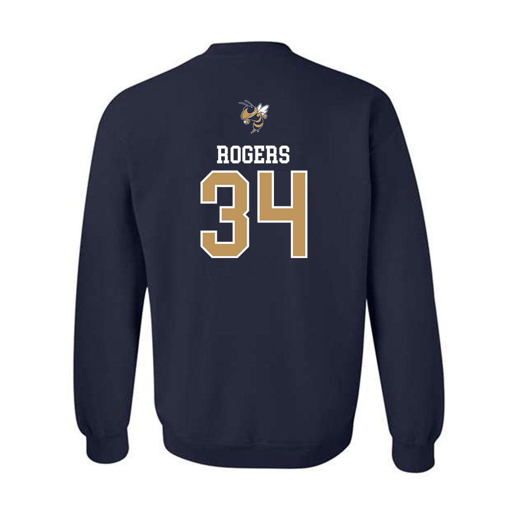Georgia Tech - NCAA Baseball : Drew Rogers - Sports Shersey Crewneck Sweatshirt-1
