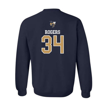 Georgia Tech - NCAA Baseball : Drew Rogers - Sports Shersey Crewneck Sweatshirt-1