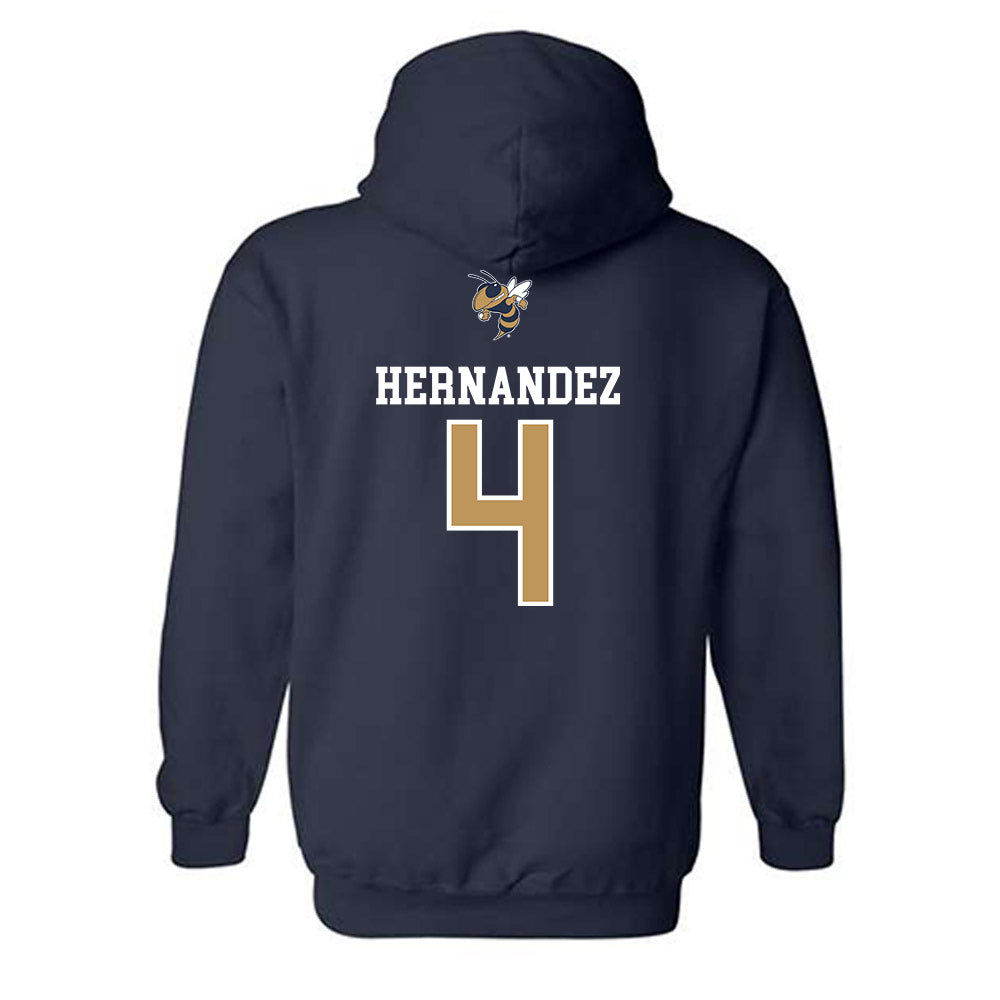 Georgia Tech - NCAA Baseball : Alex Hernandez - Sports Shersey Hooded Sweatshirt-1