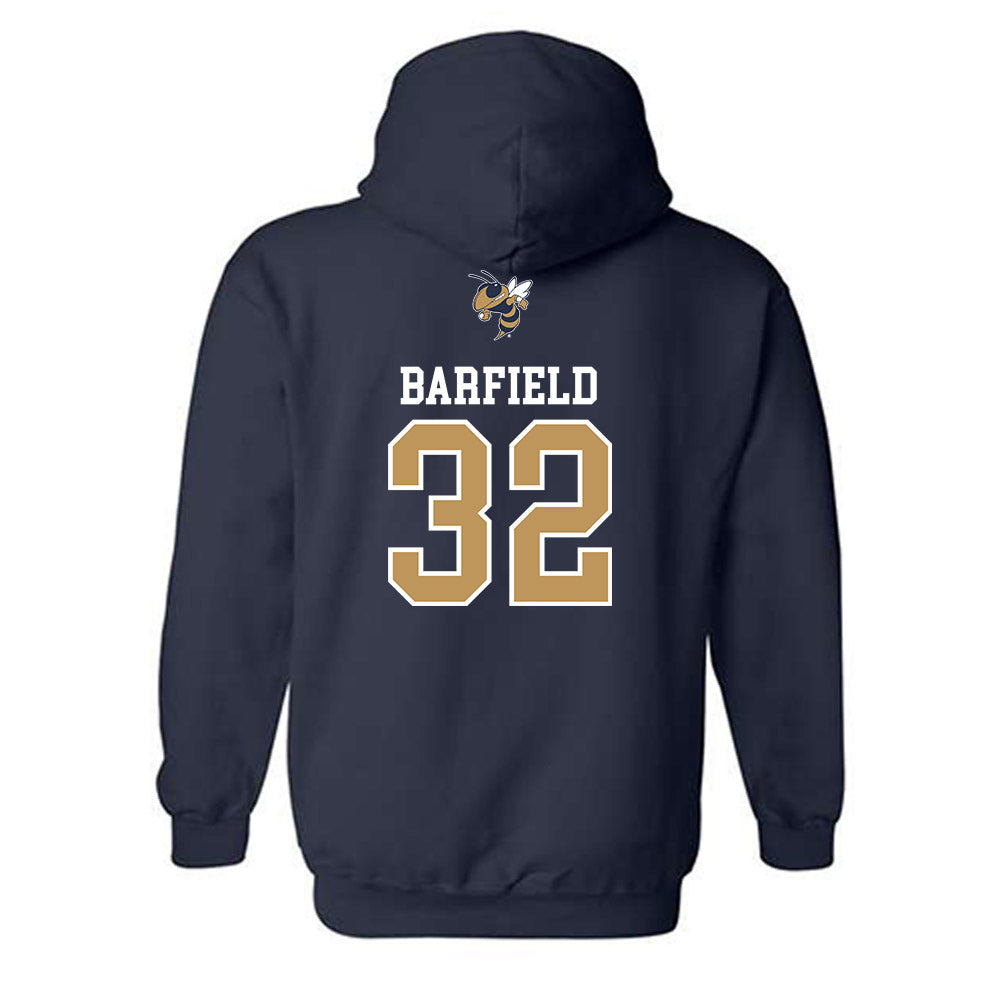 Georgia Tech - NCAA Baseball : Brett Barfield - Sports Shersey Hooded Sweatshirt-1