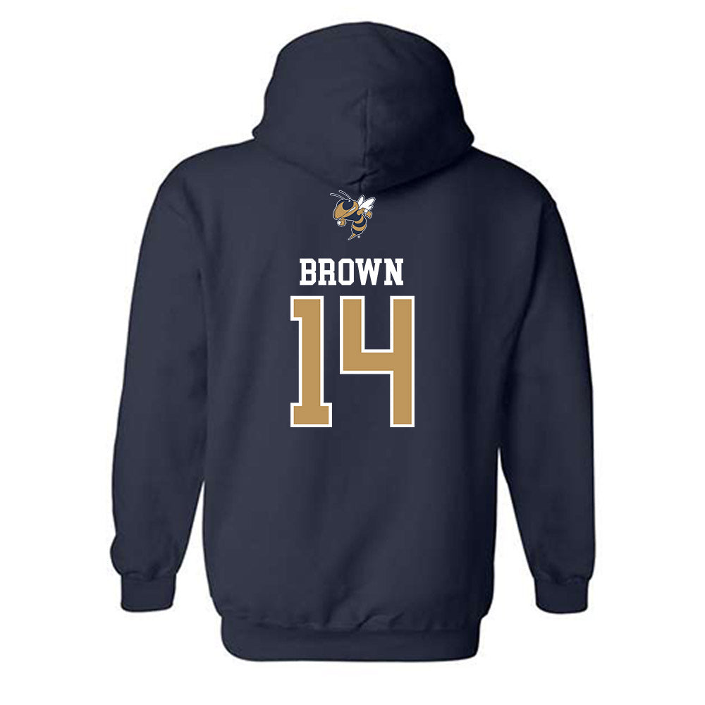 Georgia Tech - NCAA Baseball : Cade Brown - Sports Shersey Hooded Sweatshirt-1