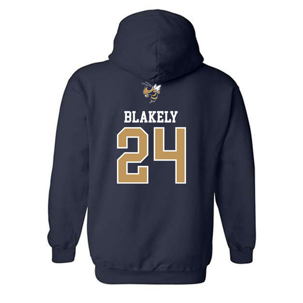 Georgia Tech - NCAA Baseball : Jackson Blakely - Sports Shersey Hooded Sweatshirt-1