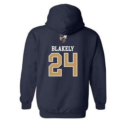 Georgia Tech - NCAA Baseball : Jackson Blakely - Sports Shersey Hooded Sweatshirt-1