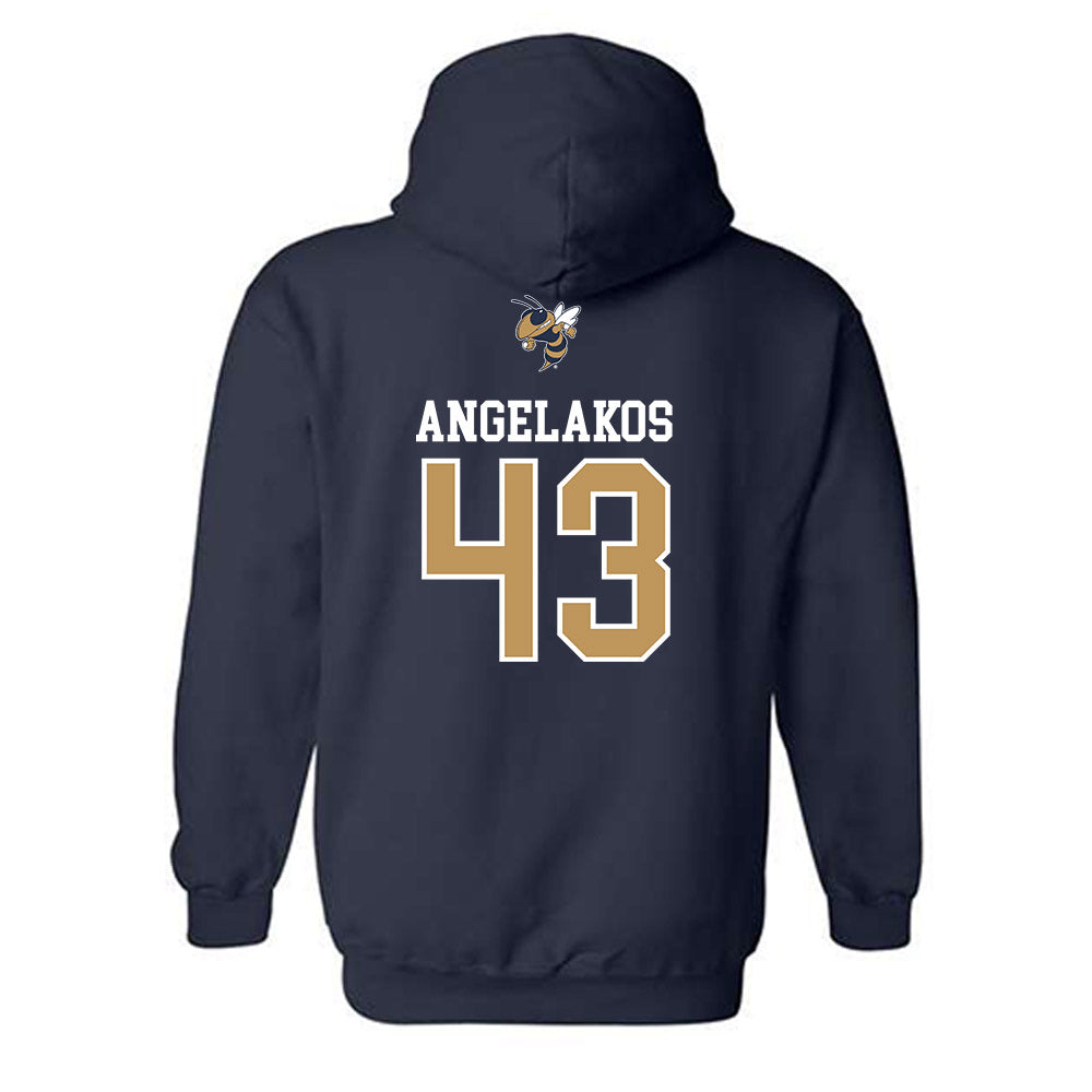 Georgia Tech - NCAA Baseball : Dimitri Angelakos - Sports Shersey Hooded Sweatshirt-1