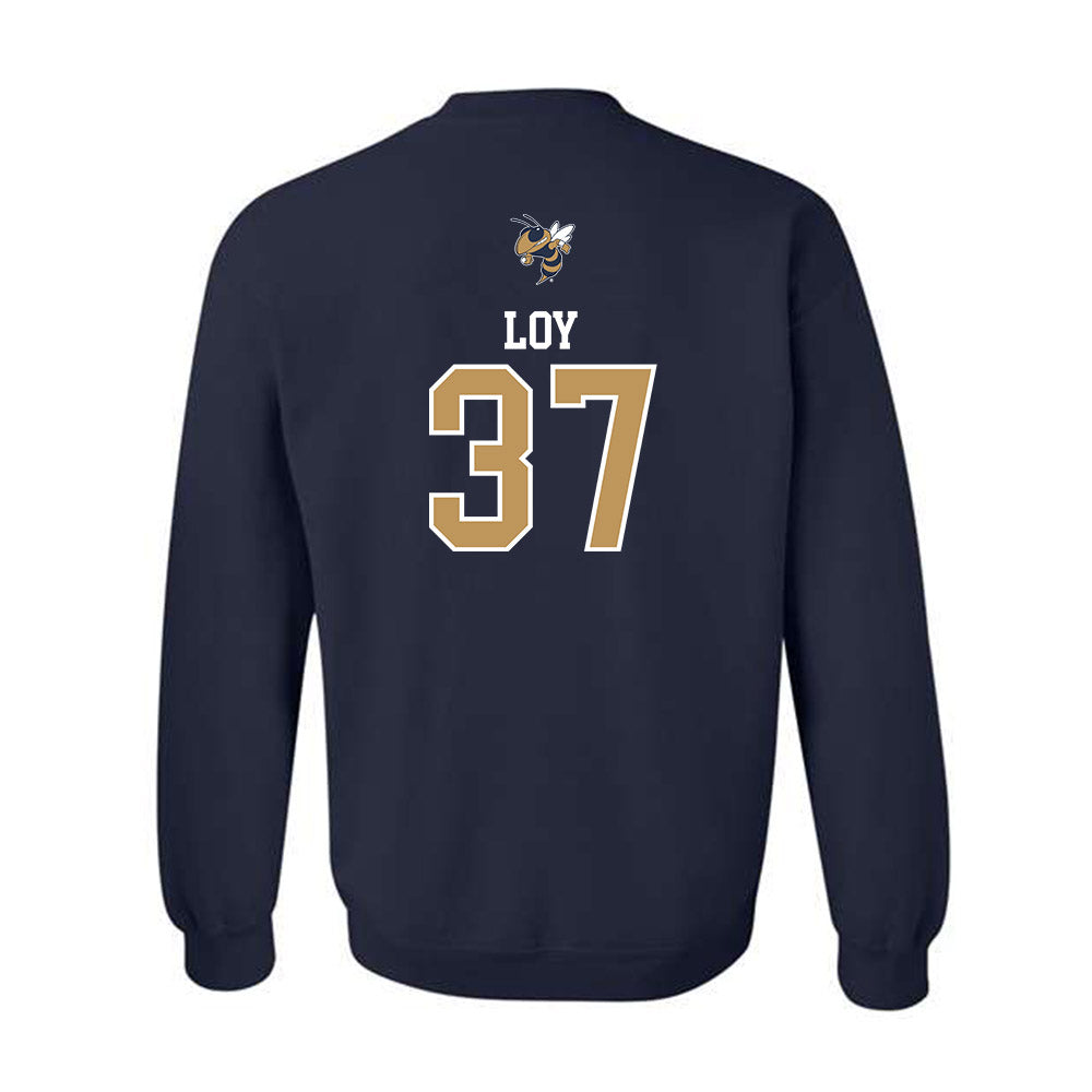Georgia Tech - NCAA Baseball : Dylan Loy - Sports Shersey Crewneck Sweatshirt-1