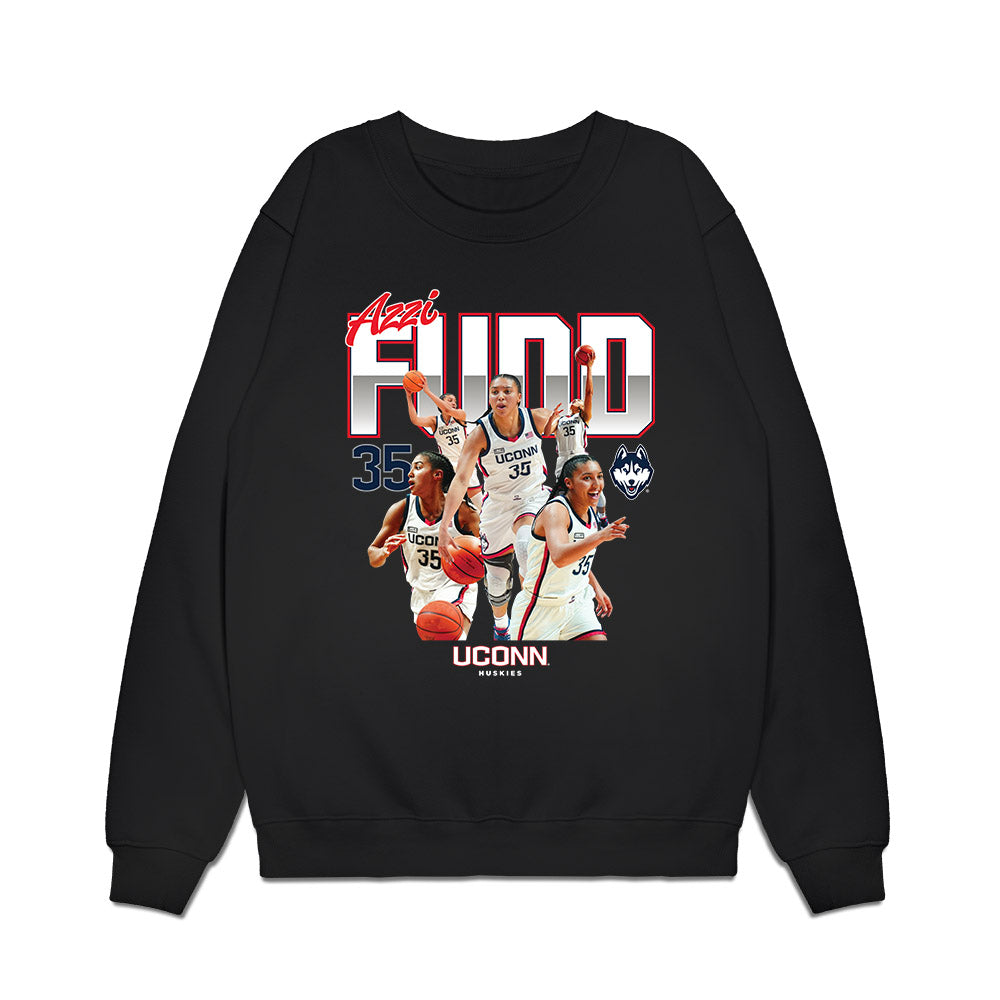 UConn - NCAA Women's Basketball : Azzi Fudd - Official 2023 - 2024 Post Season Premium Crewneck Sweatshirt-0