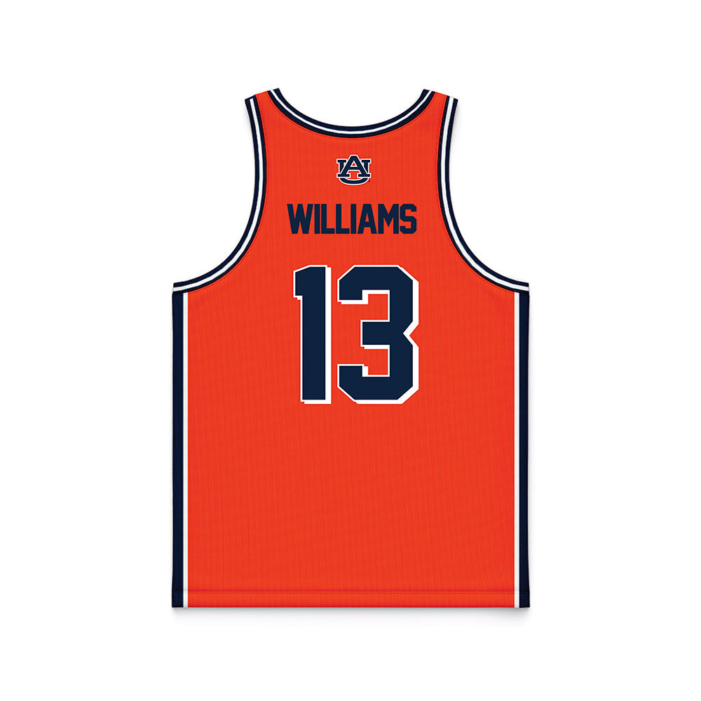 Auburn - NCAA Men's Basketball : Corey Williams - Orange Basketball Jersey-1