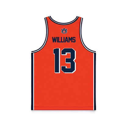 Auburn - NCAA Men's Basketball : Corey Williams - Orange Basketball Jersey-1
