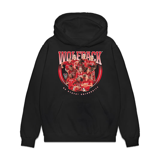 NC State - NCAA Women's Basketball : - Team Collage Premium Hooded Sweatshirt-0