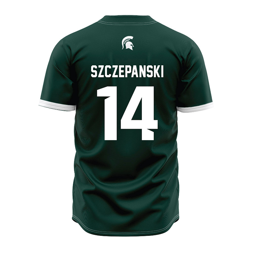 Michigan State - NCAA Baseball : Tommy Szczepanski - Green Jersey-1