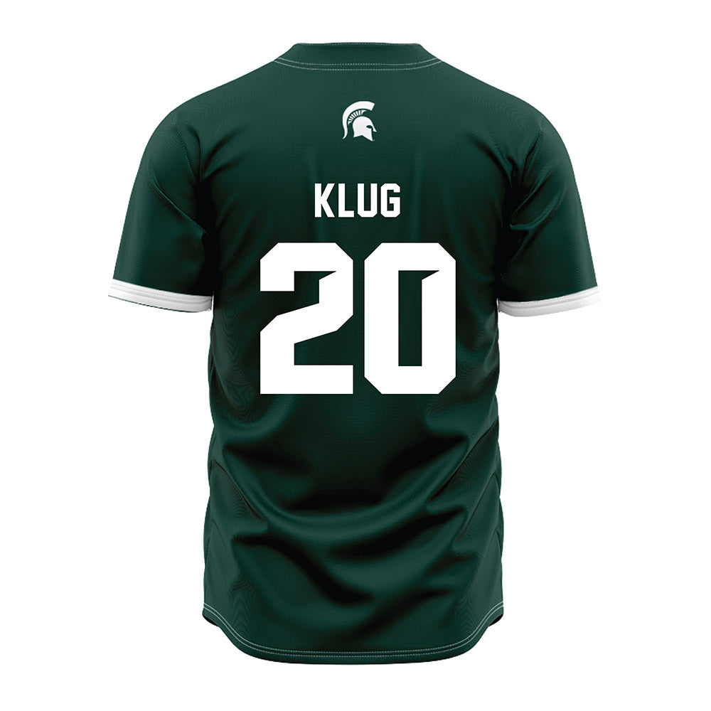 Michigan State - NCAA Baseball : Joshua Klug - Green Jersey-1