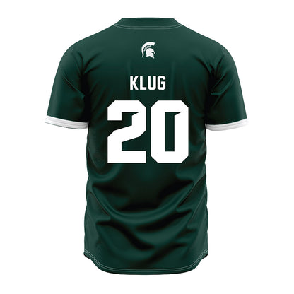 Michigan State - NCAA Baseball : Joshua Klug - Green Jersey-1