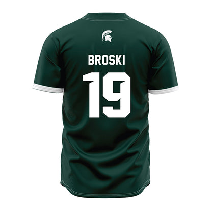 Michigan State - NCAA Baseball : Adam Broski - Green Jersey-1