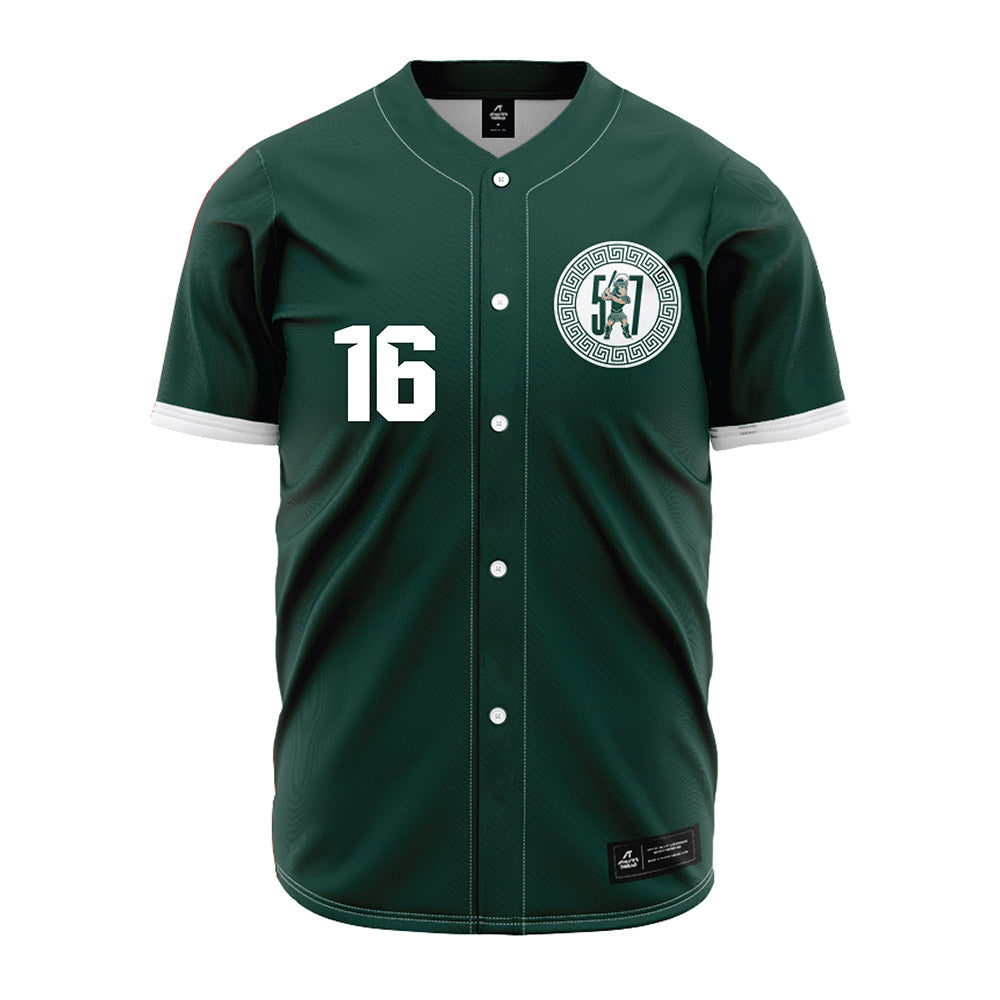 Michigan State - NCAA Baseball : Brady Chambers - Green Jersey-0