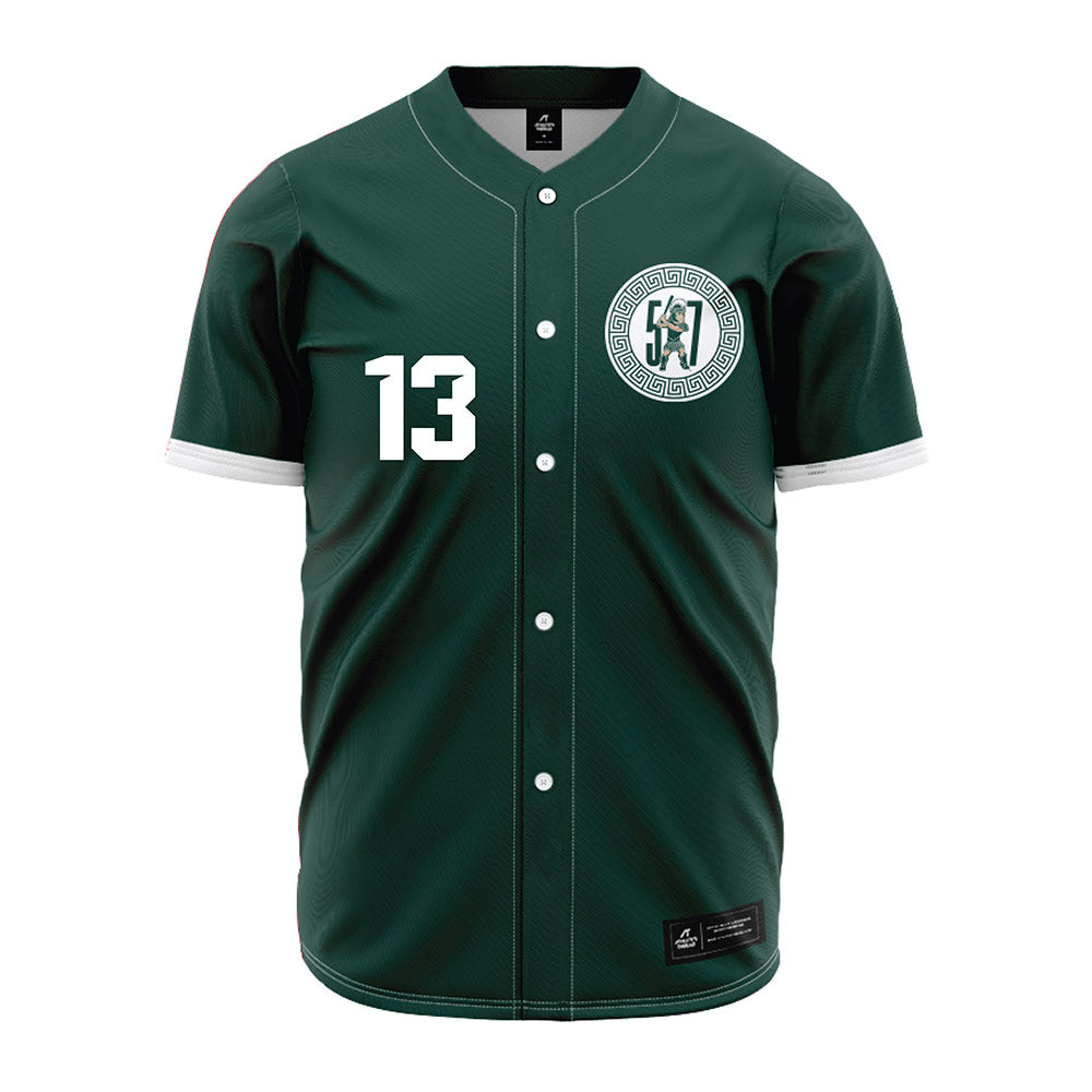 Michigan State - NCAA Baseball : CJ Deckinga - Green Jersey-0