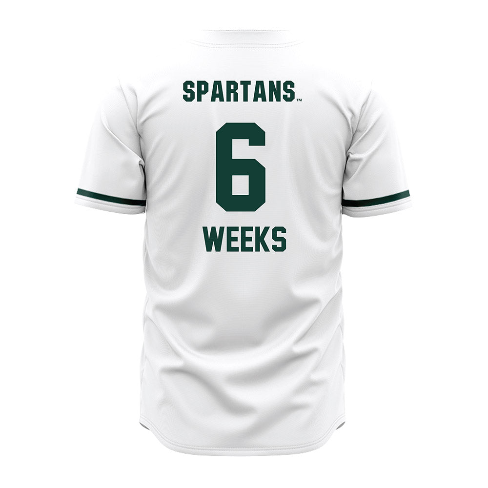 Michigan State - NCAA Baseball : Davis Weeks - White Jersey-1