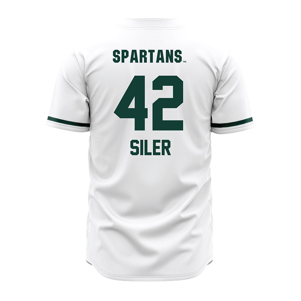 Michigan State - NCAA Baseball : Andrew Siler - White Jersey-1