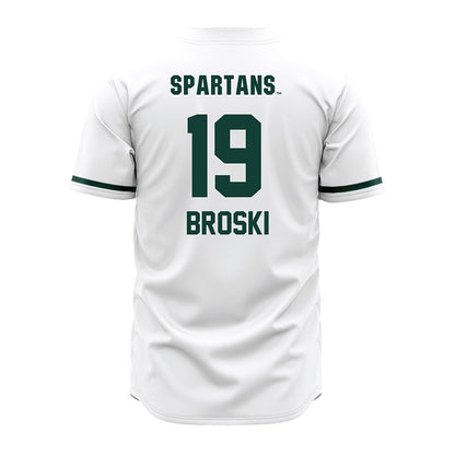 Michigan State - NCAA Baseball : Adam Broski - White Jersey-1