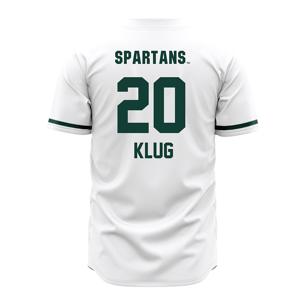 Michigan State - NCAA Baseball : Joshua Klug - White Jersey-1