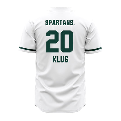 Michigan State - NCAA Baseball : Joshua Klug - White Jersey-1