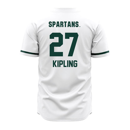 Michigan State - NCAA Baseball : Maddux Kipling - White Jersey-1