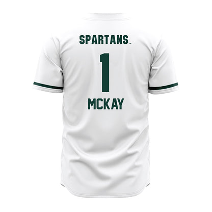 Michigan State - NCAA Baseball : Ryan McKay - White Jersey-1