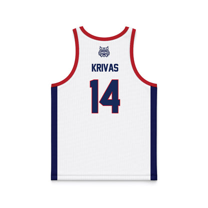 Arizona - NCAA Men's Basketball : Motiejus Krivas - White Basketball Jersey-1