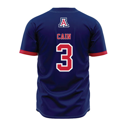 Arizona - NCAA Baseball : Andrew Cain - Navy Jersey-1