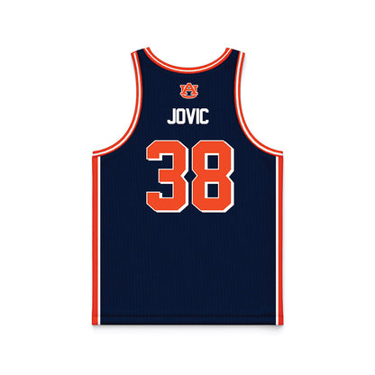 Auburn - NCAA Men's Basketball : Filip Jovic - Navy Basketball Jersey-1
