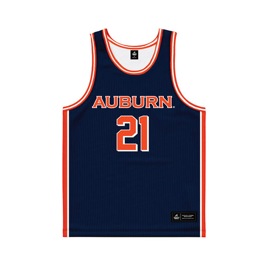 Auburn - NCAA Men's Basketball : Blake Muschalek - Navy Basketball Jersey