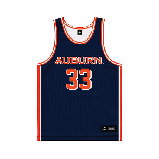 Auburn - NCAA Men's Basketball : Sebastian Williams-Adams - Navy Basketball Jersey-0