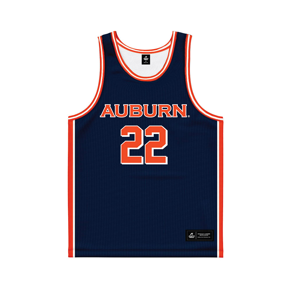 Auburn - NCAA Men's Basketball : Reed Trapp - Navy Basketball Jersey