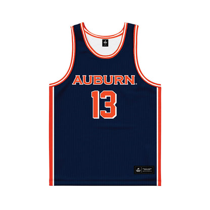 Auburn - NCAA Men's Basketball : Corey Williams - Navy Basketball Jersey-0