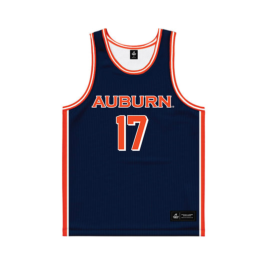 Auburn - NCAA Men's Basketball : Mantas Rubstavicius - Navy Basketball Jersey-0