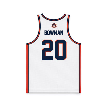 Auburn - NCAA Men's Basketball : Jeremiah Bowman - White Basketball Jersey-1