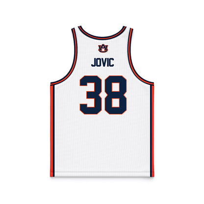 Auburn - NCAA Men's Basketball : Filip Jovic - White Basketball Jersey-1