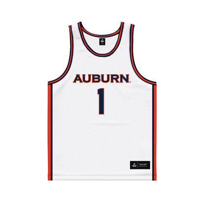 Auburn - NCAA Men's Basketball : Kevin Overton - White Basketball Jersey-0