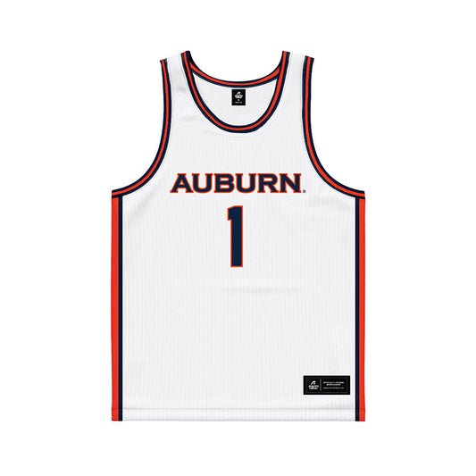 Auburn - NCAA Men's Basketball : Kevin Overton - White Basketball Jersey-0