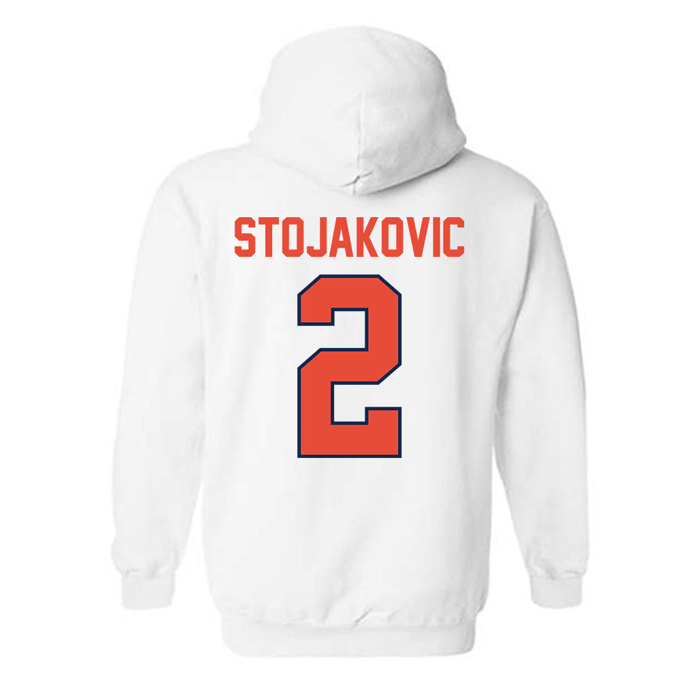 Illinois - NCAA Men's Basketball : Andrej Stojakovic - Classic Shersey Hooded Sweatshirt-1