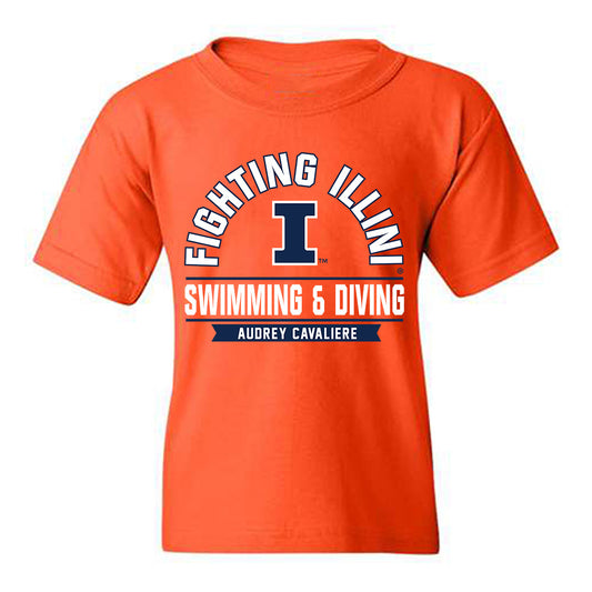 Illinois - NCAA Women's Swimming & Diving : Audrey Cavaliere - Classic Fashion Shersey Youth T-Shirt-0