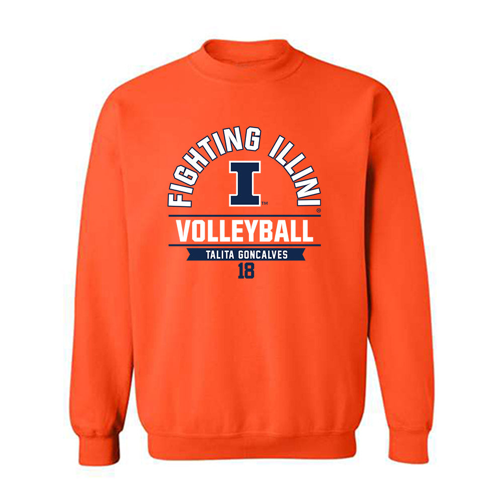 Illinois - NCAA Women's Volleyball : Talita Goncalves - Classic Fashion Shersey Crewneck Sweatshirt-0