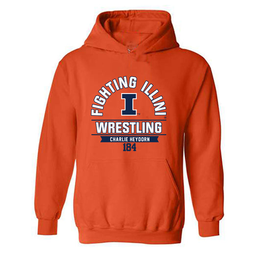 Illinois - NCAA Wrestling : Charlie Heydorn - Classic Fashion Shersey Hooded Sweatshirt-0