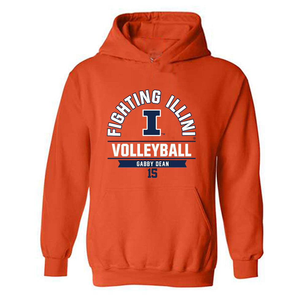 Illinois - NCAA Women's Volleyball : Gabby Dean - Classic Fashion Shersey Hooded Sweatshirt-0