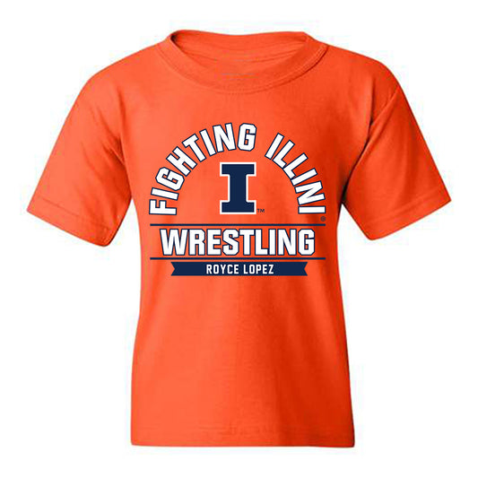 Illinois - NCAA Wrestling : Royce Lopez - Classic Fashion Shersey Youth T-Shirt-0