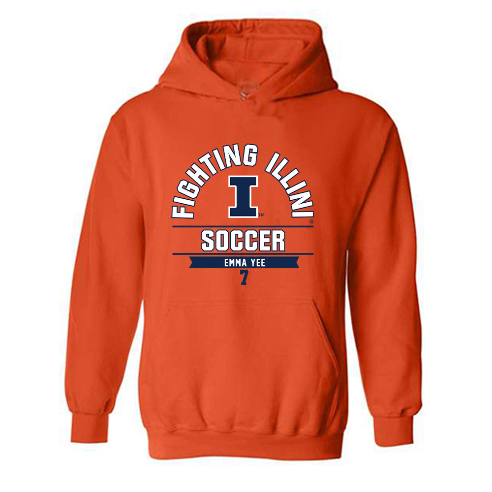 Illinois - NCAA Women's Soccer : Emma Yee - Classic Fashion Shersey Hooded Sweatshirt-0